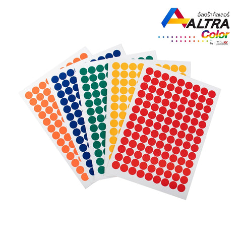 สติกเกอร์พีวีซีวงกลม คละสี ขนาด 20MM 5แผ่น/Pack