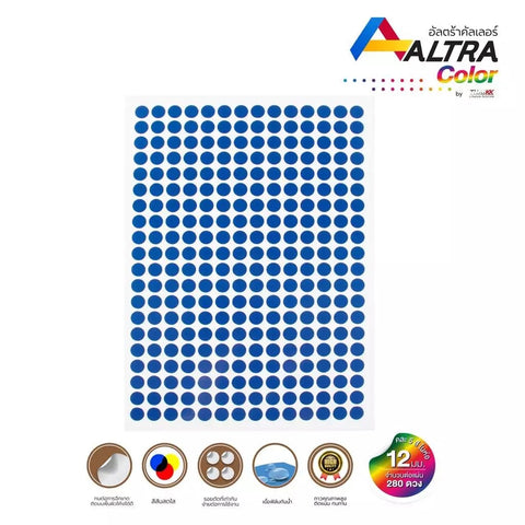 สติกเกอร์พีวีซีวงกลม ขนาด 12MM 5แผ่น/Pack