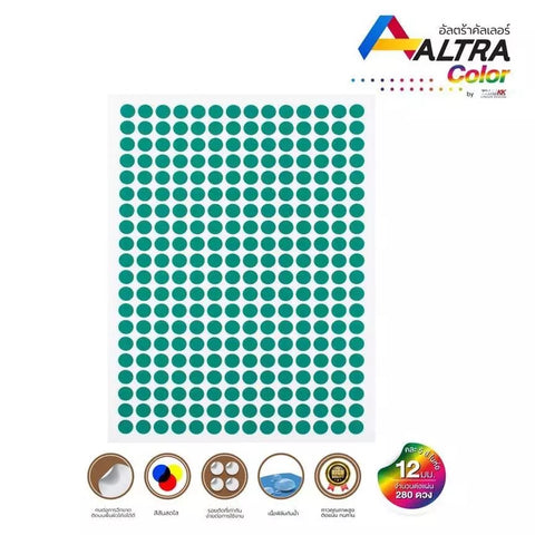 สติกเกอร์พีวีซีวงกลม ขนาด 12MM 5แผ่น/Pack