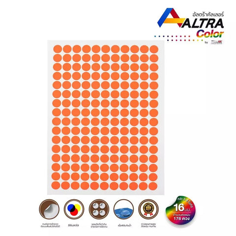 สติกเกอร์พีวีซีวงกลม ขนาด 12MM 5แผ่น/Pack