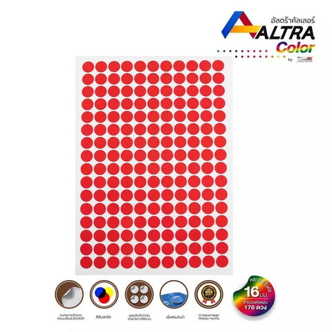 สติกเกอร์พีวีซีวงกลม ขนาด 12MM 5แผ่น/Pack