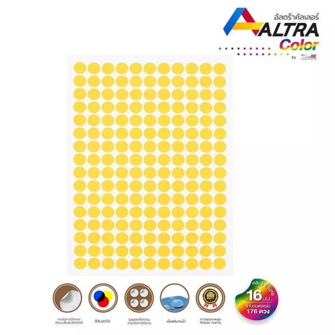 สติกเกอร์พีวีซีวงกลม ขนาด 12MM 5แผ่น/Pack