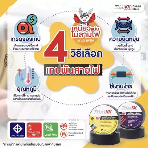 เทปพันสายไฟ สีดำ 18 มม. x 20 เมตร