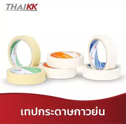 เทปกระดาษกาวย่น เทปหนังไก่ 1 นิ้ว x 20 หลา (100°C)